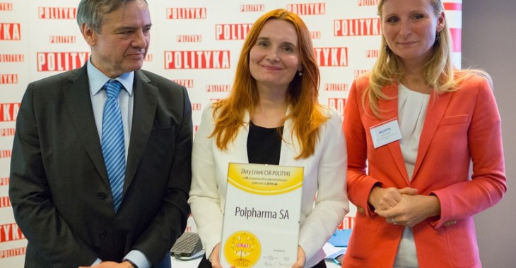 Polpharma zdobyła Złoty Listek CSR tygodnika Polityka Polpharma zdobyła Złoty Listek CSR tygodnika Polityka