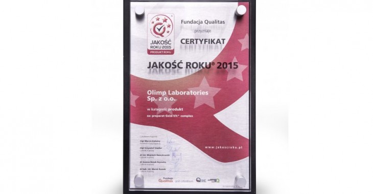 Jakość roku dla Gold-Vit complex Jakość roku dla Gold-Vit complex