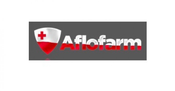 Logo Aflofarmu w barwach biało-czerwonych