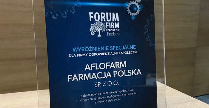 Aflofarm z nagrodą dla firmy odpowiedzialnej społecznie Aflofarm z nagrodą dla firmy odpowiedzialnej społecznie