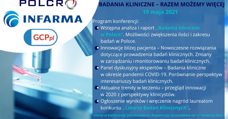 BADANIA KLINICZNE – RAZEM MOŻEMY WIĘCEJ, 19 maja 2021 BADANIA KLINICZNE – RAZEM MOŻEMY WIĘCEJ, 19 maja 2021
